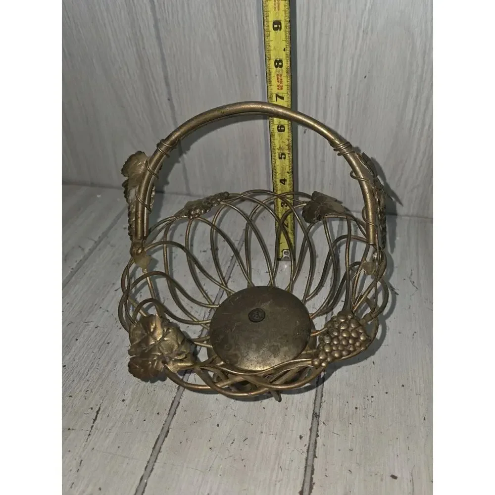 Vtg Godinger Silver Co Woven Baskets Grape Motif Swivel Handle 8